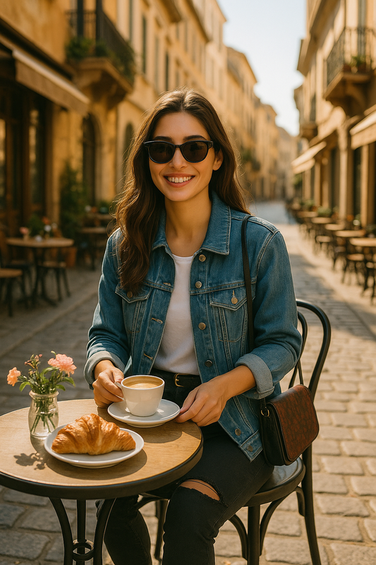 Classic Mid-Blue Denim Jacket Women