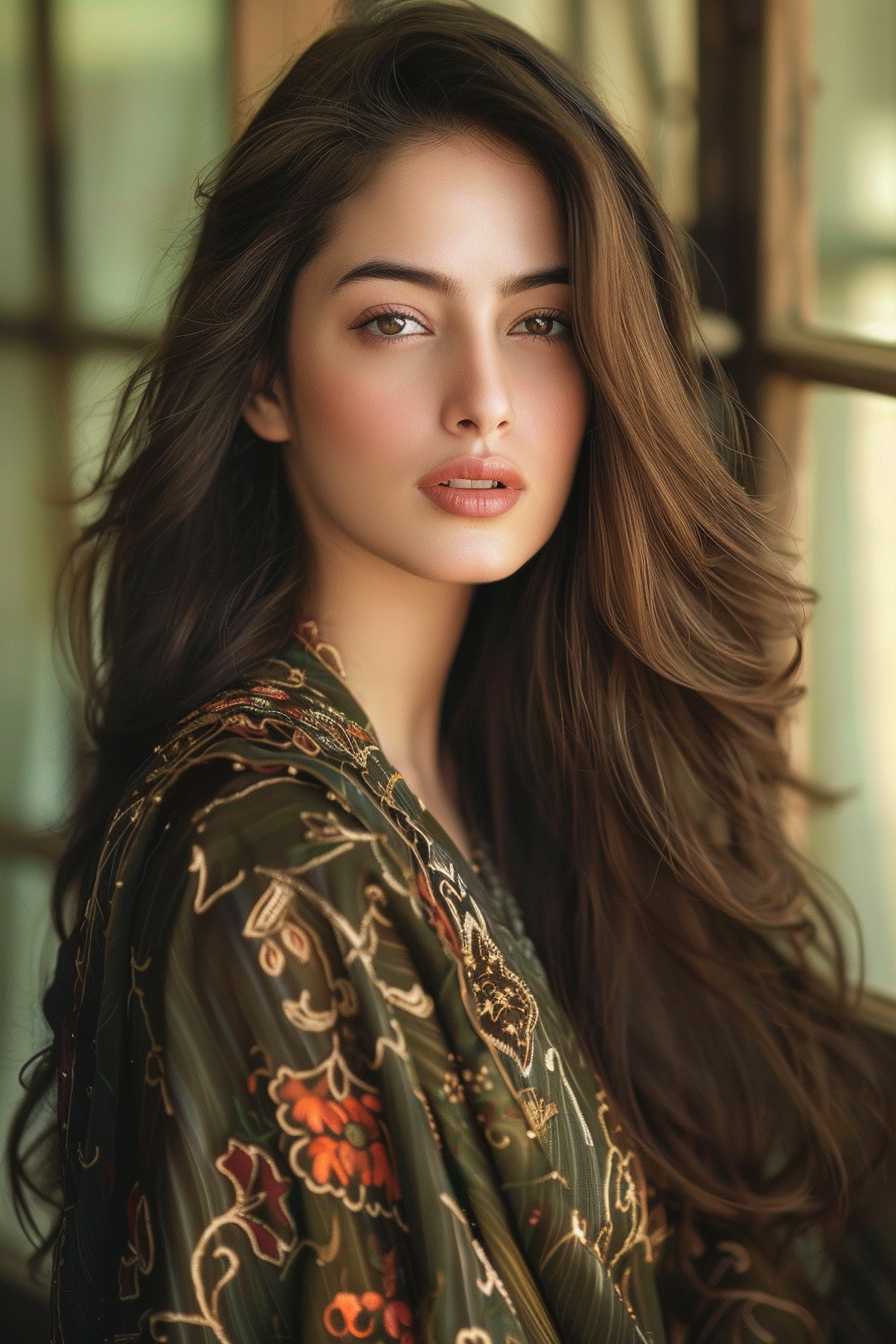 Forest Muse Embroidered Kurta — Deep Green